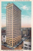 Toledo Ohio OH Second National Bank Building Summit &amp; Madison Postcard D43 - £2.35 GBP
