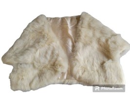 White Fur Shawl XS/S Stole Wrap Soft VINTAGE VTG DRESS UP - $68.31