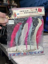 VINTAGE 70S BRAVE CHIEF INDIAN HEADDRESS HEADBAND CHILDREN HALLOWEEN COS... - $8.00