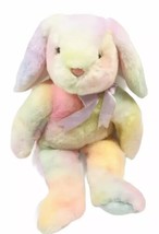 Ty B EAN Ie Buddy Pastel Bunny Rabbit Tye Dye Stuffed Animal Plush 14&quot; 1999 Toy - £16.51 GBP