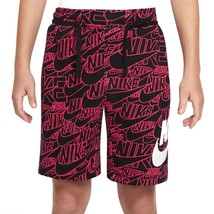 Nike Big Boys&#39; High Brand Read All Over Print Shorts Red (Size M, L) NEW W TAG - £27.54 GBP