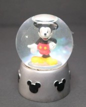 2005 Disney Store Mickey Mouse 2.5&quot; Mini Snow Globe WDW 2 1/2&quot; Silver Black Icon - £9.47 GBP