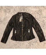 Giolshon Women&#39;s Faux Leather Motorcycle Jacket Size Large Full Front Zi... - $58.80