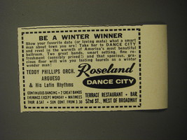 1960 Roseland Dance City Ad - Teddy Phillips Orch. Argueso &amp; His Latin Rhythms - £11.26 GBP