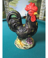 BLACK ROOSTER CERAMIC FIGURINE SCULPTURE 11&#39;  * - $1,517.68 MXN