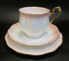 Royal Albert English Tea Cup Saucer Trio Set Rainbow Peach Pink Bread Pl... - £37.78 GBP