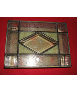 Vintage Leaded Etched &amp; Beveled Glass Trinket/Jewelry Box - 11x8x2 - £54.87 GBP