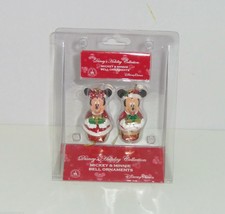 Disney Parks Mickey &amp; Minnie Mouse Santa Jingle Bell Ornament Christmas ... - £19.62 GBP