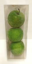 Sugared Green Apple Christmas Ornaments Lot Of Three - £14.65 GBP