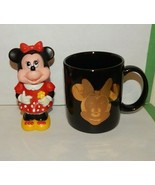 1986 Tootsietoy Walt Disney MINNIE MOUSE Bubble Bottle &amp; Ceramic Mug Bla... - £12.36 GBP
