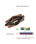 Retro Leather Pencil Case High Capacity Pen Pouch for School Office Supp... - $512.99 MXN