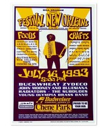 Festival New Orleans 1993 Show Poster Mark Arminski Buckwheat Zydeco Bil... - £38.99 GBP