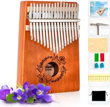 Libretto Kalimba Solid Mahogany Wood Thumb Piano, 17 Keys, Flannel Bag, - $44.94