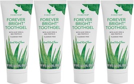 4 Pack Forever Living Bright Toothgel With Aloe Vera NO Fluoride 4.6oz Exp 2025 - £27.79 GBP