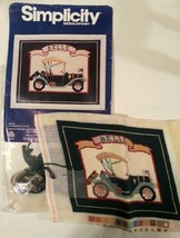 Belle Antique Model T Car Simplicity Needlepoint Le Clair Kit Partially Completed - £13.13 GBP