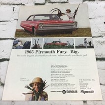 Vintage 1964 Chrysler Plymouth Fury Safari Automobile Advertising Art Pr... - $9.89