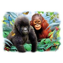 Orangutan &amp; Gorilla Baby HEAT PRESS TRANSFER for T Shirt Sweatshirt Fabr... - £2.78 GBP