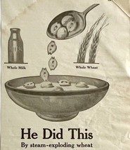 1923 Quaker Oats Cereal Puffed Rice Wheat Advertisement He Did This 14 x... - $19.99