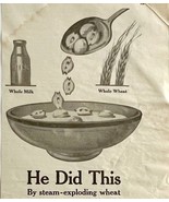1923 Quaker Oats Cereal Puffed Rice Wheat Advertisement He Did This 14 x... - $27.45 CAD