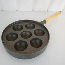 Norpro Cast Iron Aebleskiver Danish Pancake Ball Pan With Wooden Handle ... - £31.13 GBP