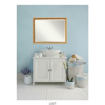 H Framed Rectangular Beveled Edge Bathroom Vanity Mirror in Gold ArtHouse - £142.75 GBP