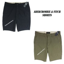  Abercrombie &amp; Fitch New Men&#39;s Chino Shorts Size 32, 34 36 Navy BLUE/OLIVE Nwt - £26.40 GBP