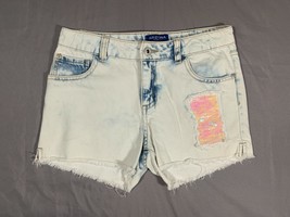 Arizona Jean Co. Girls Acid Washed Denim Jean Shorts Adjustable Waist Size 14 - £10.40 GBP