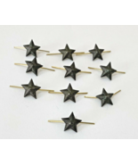 Lot of 10 USSR Army Lieutenant Epaulet Rank Star metal pin Black Ribbed ... - $169.78 MXN