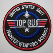 TOP GUN US Navy Pilot Jet Fighter Embroidered Patch~3&quot; Round~Iron or Sew On - £3.66 GBP
