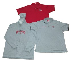Tampa Bay Buccaneers Hoodie &amp; Button Up Golf Shirts XL Bucs NFL Football 3pc - £31.45 GBP