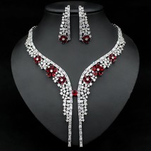 Necklace Earring Sets Women Wedding Accessories Bridal Fine Jewelry Set Engageme - £113.40 GBP