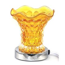 Crystal Clear Amber Color Touch Activation Aroma Warmer Lamp with Dish, Fragranc - $19.35