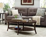 Roundhill Furniture Perth Contemporary Oval Coffee Table with Shelf, Esp... - $225.99