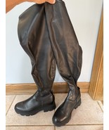 Open Edit Women&#39;s Black Chunky Over Knee Boots Size 10 - €10,52 EUR