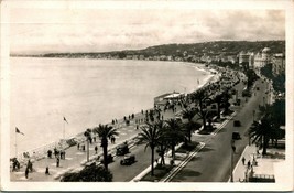 Vtg Postcard RPPC 1934 NIce France Cote D&#39;Azur La Promenade des Anglais - £3.09 GBP