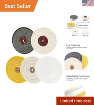 6” Cotton Buffing and Polishing Wheels for Bench Grinder - 5 Grit Types ... - $39.00