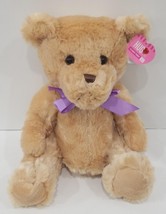 Hug Me Valentine&#39;s Day Classic Stuffed Teddy With Purple Ribbon 12 in - £13.44 GBP