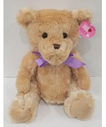 Hug Me Valentine&#39;s Day Classic Stuffed Teddy With Purple Ribbon 12 in - £13.29 GBP