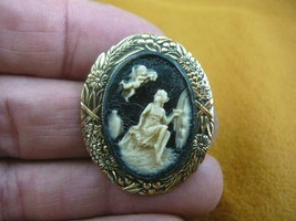 (cs49-21) Cherub Woman in courtyard CAMEO jewelry Pin Brooch jewelry Pendant - £23.15 GBP