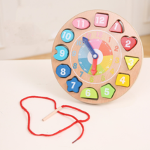 Wooden Colorful Numbers Cartoon Threading Clock - £28.15 GBP