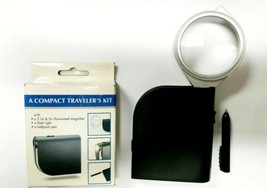 Compact Traveler&#39;s Kit with Magnifier, Flash Light and Ballpoint Pen - $7.90