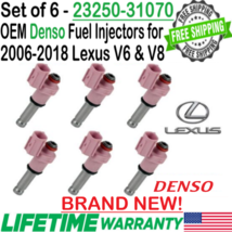 Brand New Oem Denso x6 Fuel Injectors For 2006-2018 Lexus 3.0L 3.5L V6 5.0L V8 - £297.61 GBP