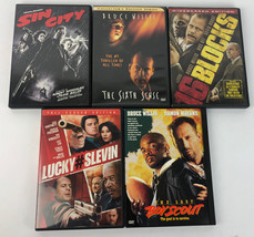 Bruce Willis Dvd Movie Lot Of 5 -LUCKY#SLEVIN Sin City 16 Blocks The Sixth Sense - £17.55 GBP