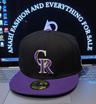 MLB-Colorado Rockies 59FIFTY Fitted New Era Black/Purple Hat  New - $494.95 MXN