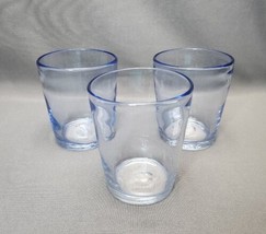 Hand Blown Art Glass Double Old Fashioned Whiskey Rocks Glasses Lowball Set of 3 - £14.83 GBP