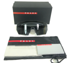 PRADA Linea Rossa Sunglasses SPS 01Y 1BO-06F Matte Black Red Oversized Shield - £175.36 GBP