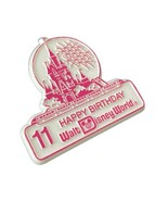 Vintage Walt Disney World 11th Happy Birthday Button Cinderella Castle 3&quot; - £7.86 GBP