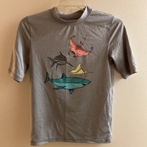 Cat &amp; Jack Boy’s Shirt Gray Size L Large 12 14 Sharks &amp; Rays - $4.99