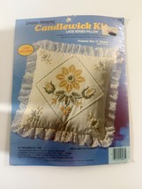 1983 Creative Moments Yellow Daisy 8265 Candlewicking Pillow Kit - $7.69
