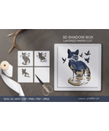 Cat 3D Shadow Box - Layered Papercut - $22.00